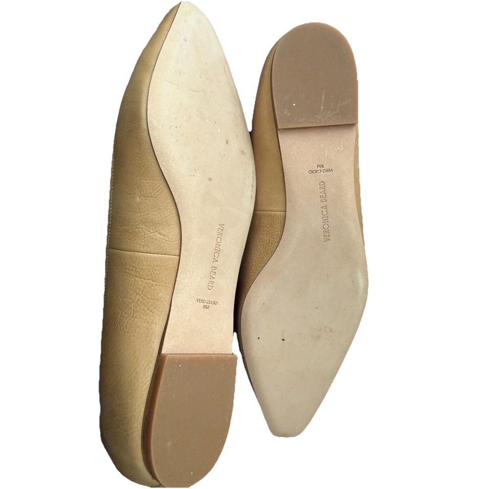 VERONICA BEARD Catherine Natural Leather Ballet Flat Womens 9 Medium Minimalist - Picture 7 of 12